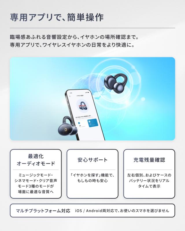 REGZA（レグザ） RB-A1S(ID) イヤーカフ型完全ワイヤレスBluetoothイヤホン（インディゴ）REGZA[RBA1SID] 返品種別A_7
