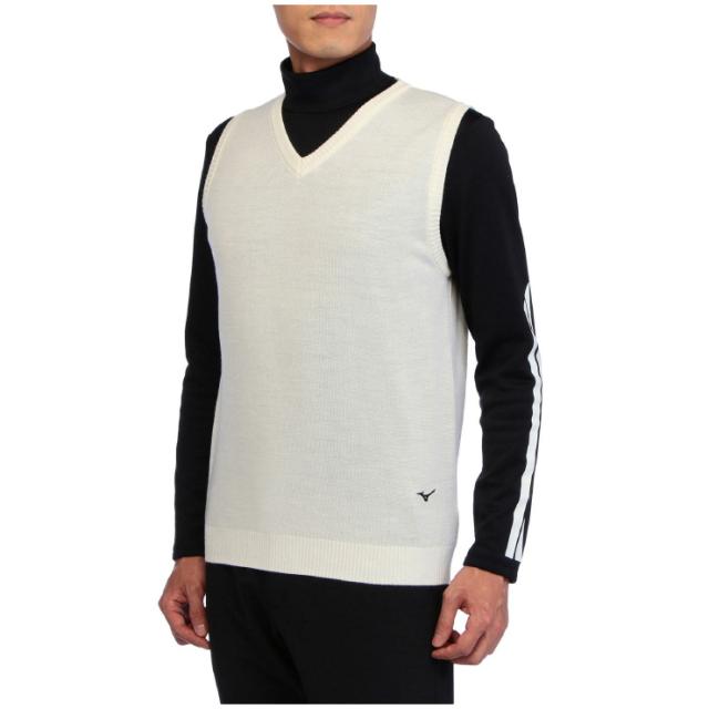ミズノ E2JC2A01032XL メンズ Vネックニットベスト（オフホワイト・サイズ：2XL）MIZUNO[E2JC2A01032XL] 返品種別A