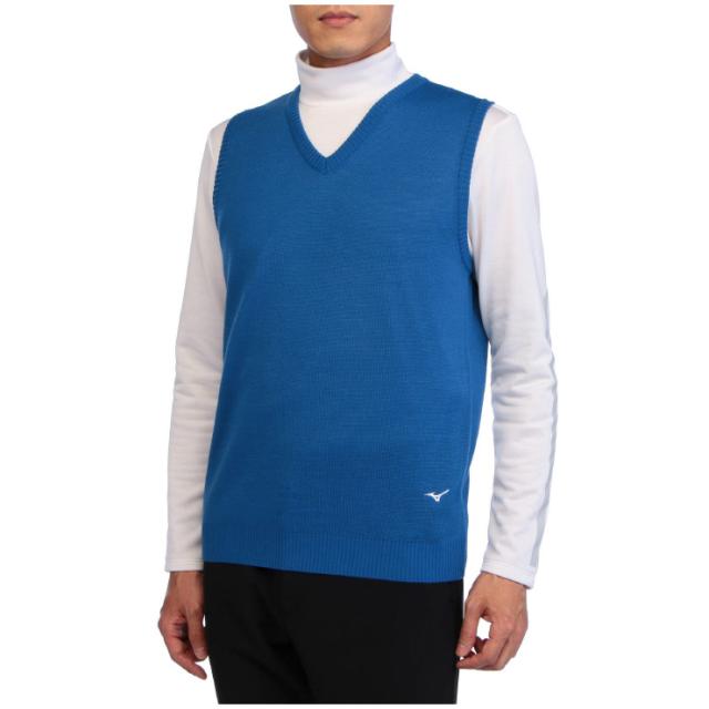 ミズノ E2JC2A0122L メンズ Vネックニットベスト（ロイヤルブルー・サイズ：L）MIZUNO[E2JC2A0122L] 返品種別A