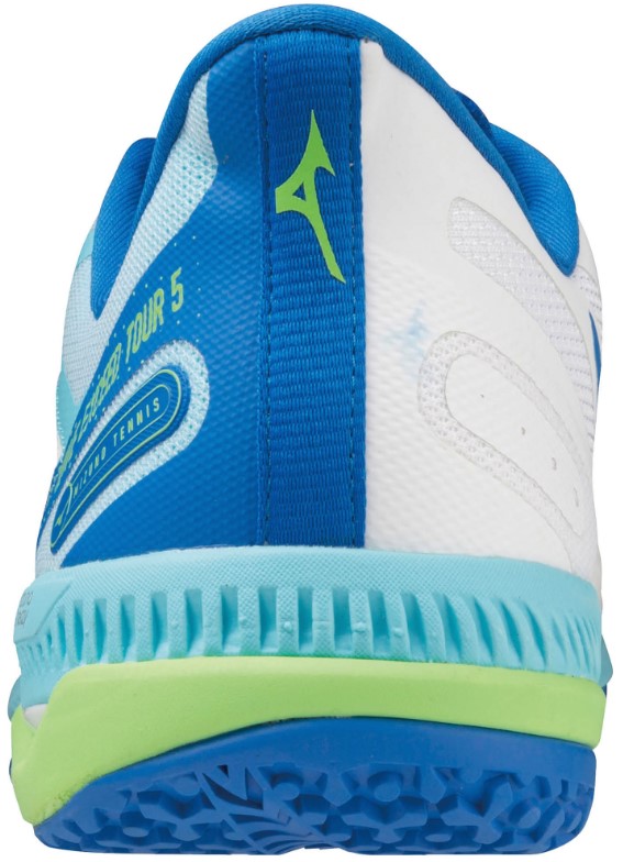 ミズノ テニスシューズ　ウェーブエクシード TOUR5 OC（ホワイト×ブルー×ライム・サイズ：23.5cm） 61GB227227235返品種別A