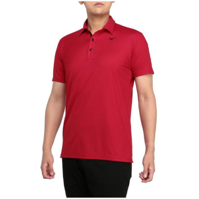 ミズノ E2MAAA0163XL メンズ ベーシック半袖共衿シャツ（レッド・サイズ：XL）MIZUNO[E2MAAA0163XL] 返品種別A