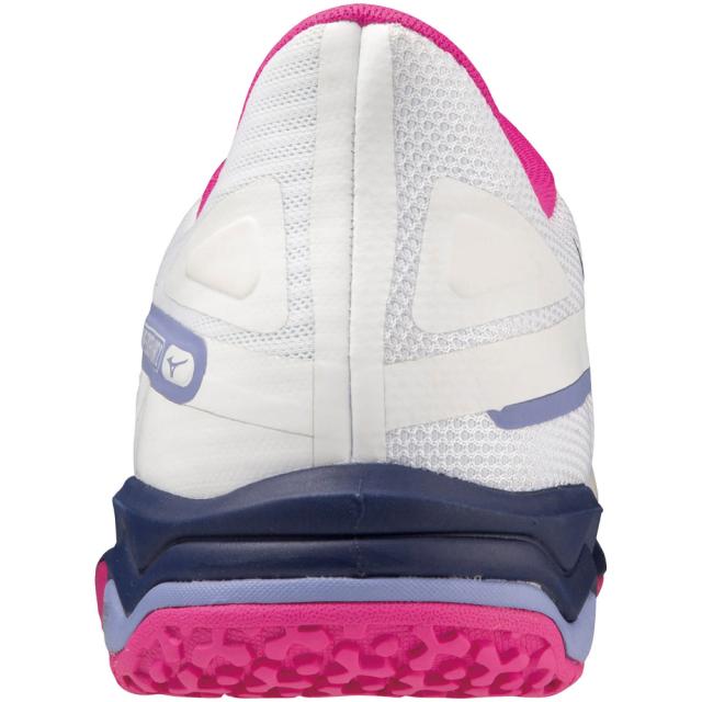 ミズノ テニスシューズ ウエーブエクシードライト2 OC（ホワイト×ネイビー×ピンク・サイズ：22.5cm） 61GB231713225返品種別A