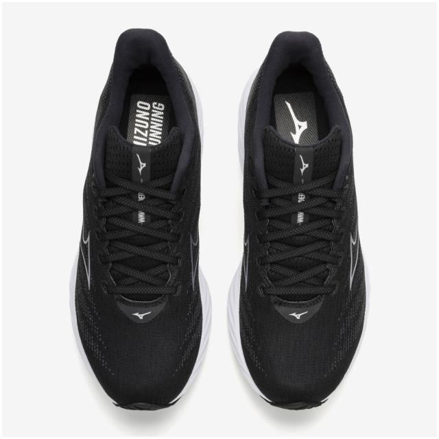 ミズノ メンズ ランニングシューズ ウエーブライダー28（ブラック×シルバー×ホワイト・サイズ：27.0cm） J1GC240302270返品種別A
