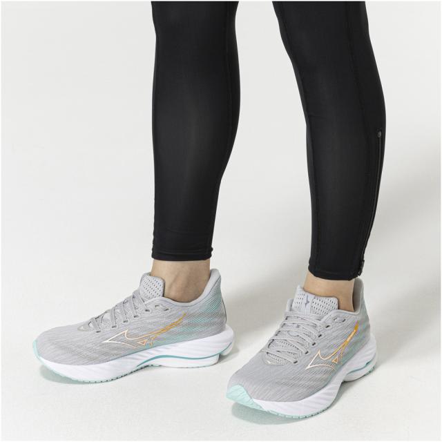 ミズノ J1GD240672240 レディース ランニングシューズ ウエーブライダー28 スーパーワイド（ライトグレー×オレンジ×ライトブルー・サイズ：24.0cm）MIZUNO[J1GD240672240] 返品種別A