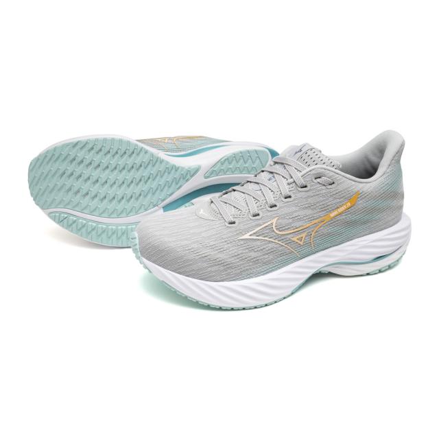 ミズノ J1GD240672235 レディース ランニングシューズ ウエーブライダー28 スーパーワイド（ライトグレー×オレンジ×ライトブルー・サイズ：23.5cm）MIZUNO[J1GD240672235] 返品種別A