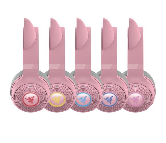 Razer RZ04-04860100-R3M1 【国内正規品】Bluetooth 5.2接続 RGB対応 ワイヤレスネコミミヘッドセット Kraken Kitty V2 BT (Quartz Pink)[RZ0404860100R3M1] 返品種別A_1