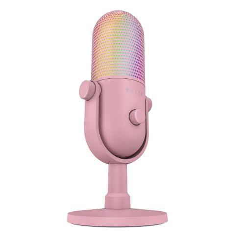 Razer 【国内正規品】タップトゥミュート機能搭載 RGB USBマイク Seiren V3 Chroma (Quartz Pink) RZ19-05060300-R3M1返品種別A