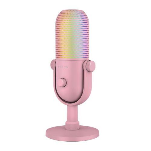 Razer 【国内正規品】タップトゥミュート機能搭載 RGB USBマイク Seiren V3 Chroma (Quartz Pink) RZ19-05060300-R3M1返品種別A