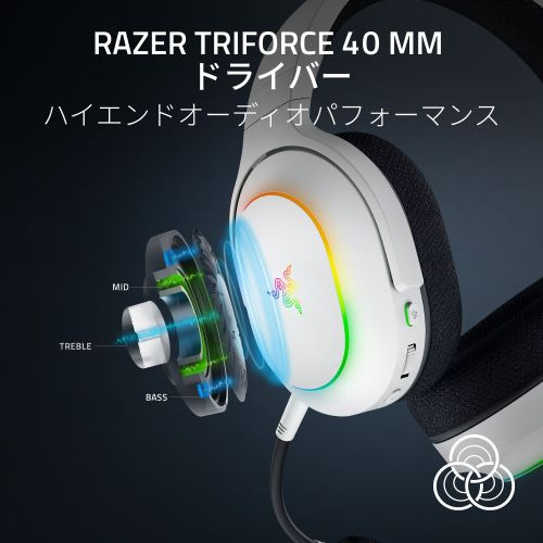 Razer 【国内正規品】ワイヤレスマルチプラットフォームゲーミングヘッドセット （ホワイト） RZ04-05220200-R3M1返品種別A