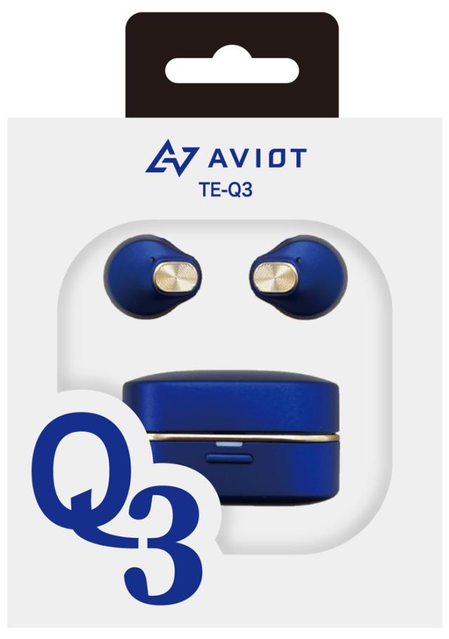 ワイヤレスイヤホン AVIOT TE-Q3-BL AVIOT TE-Q3｜業界最小クラスのノイズキャンセリング搭載完全
