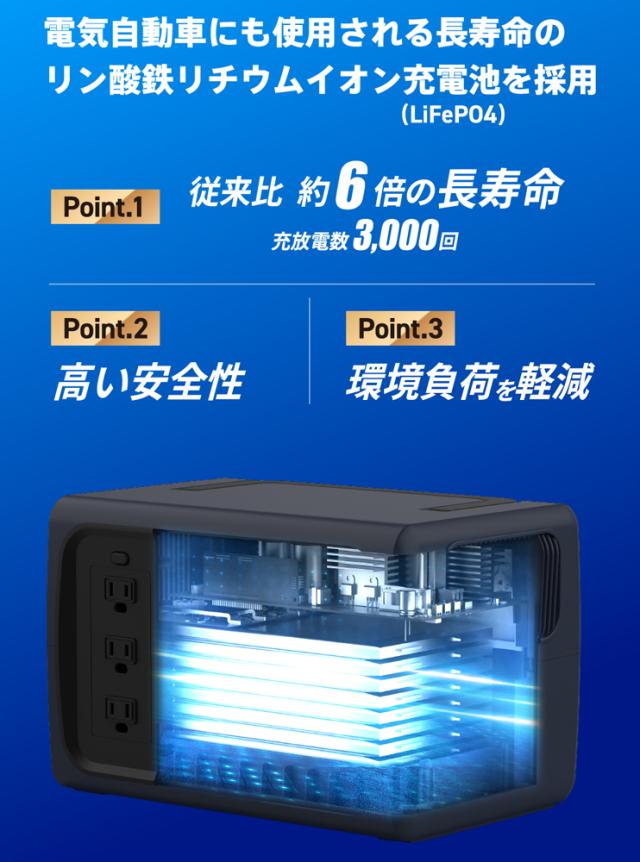 AVIOT PS-F500-NV ポータブル電源 512Wh AC出力コンセント3口 USB-C出力搭載 ネイビーAVIOT POWER PIECE PS-F500[PSF500NV] 返品種別B_5