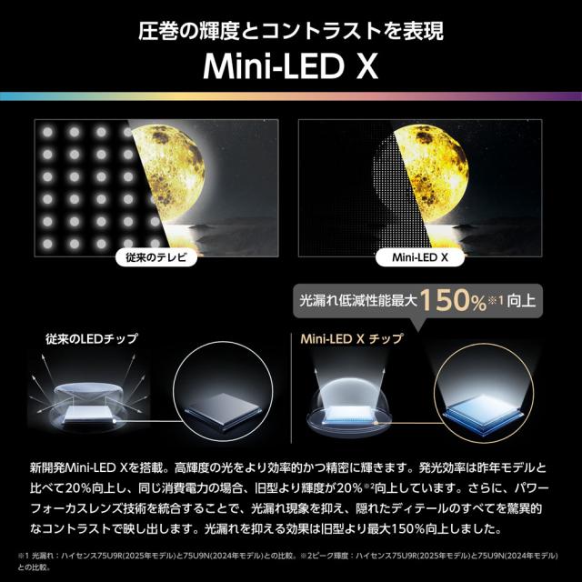 ハイセンス 65U9R 65V型 Mini LED液晶テレビ［BS・CS 4Kチューナー内蔵］Hisense　U9R[65U9R] 返品種別A_2
