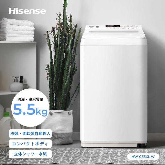 ハイセンス HW-G55XL-W 5.5kg 全自動洗濯機Hisense[HWG55XLW] 返品種別A