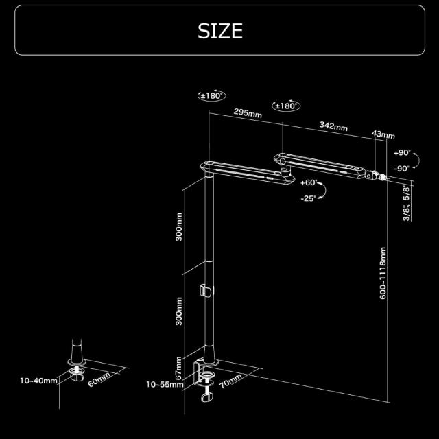 バウヒュッテ トールマイクアーム Bauhutte TALL MIC ARM　高さ調節3段階　変換アダプター付　クランプ式 BMA-111MK-BK返品種別A_6