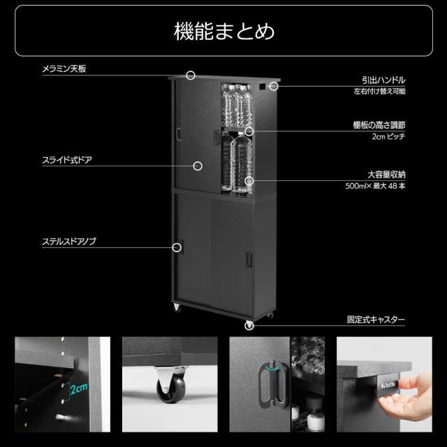 バウヒュッテ 目隠しボトルラック （ブラック・幅20×奥行51.5×高さ120.5cm） BHS-200S-BK返品種別A_5