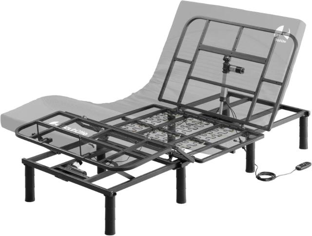 バウヒュッテ 電動ゲーミングベッド2 シングル（ブラック） Bauhutte　2モーター式　マットレス別売り BGB-100FA2-BK返品種別A