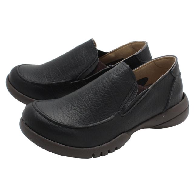 Re:getA R328-BLK-L サイドゴム スリッポンシューズ(ブラック・サイズ：L 24.0〜24.5cm)リゲッタ レディース[R328BLKL] 返品種別A