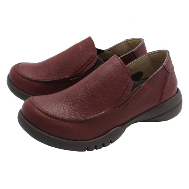 Re:getA サイドゴム スリッポンシューズ(レッドブラウン・サイズ：LL 25.0〜25.5cm) リゲッタ レディース R328-RBR-LL返品種別A