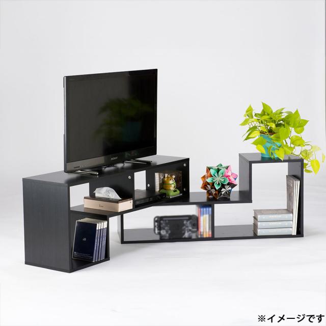 オビタス ZGZG-TVBK ジグザクテレビ台 ブラック[ZGZGTVBK] 返品種別A_1