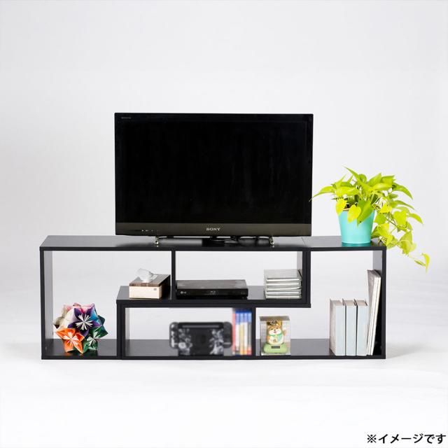 オビタス ZGZG-TVBK ジグザクテレビ台 ブラック[ZGZGTVBK] 返品種別A_2