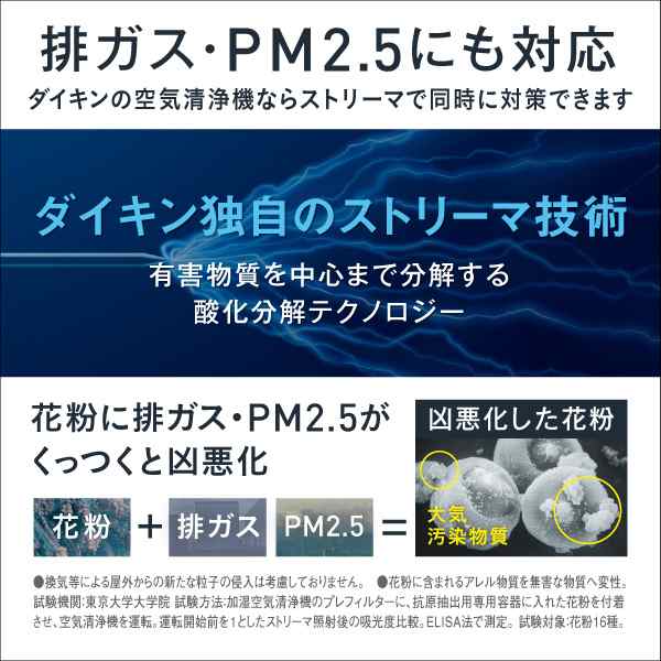 ダイキン 空気清浄機【加湿機能付】（空清25畳まで/加湿：木造8.5畳