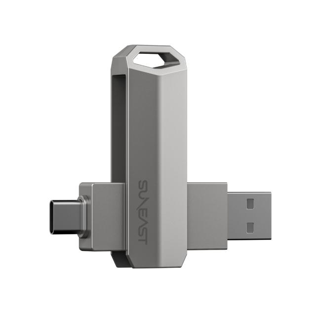 SUNEAST｜サンイースト SE-PS0256G2LO1SF 外付けSSD スティック型 Revolve R5 シリーズ 256GB Type-C/USB-A両対応（プラチナシルバー）[SEPS0256G2LO1SF] 返品種別B_1