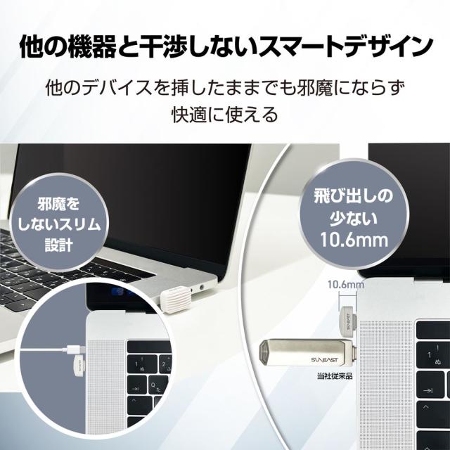SUNEAST｜サンイースト SE-PS256G2LNN1WF Nano 極小 軽量 2.8g 外付けSSD USB3.2 Gen1 （256GB）[SEPS256G2LNN1WF] 返品種別B_5