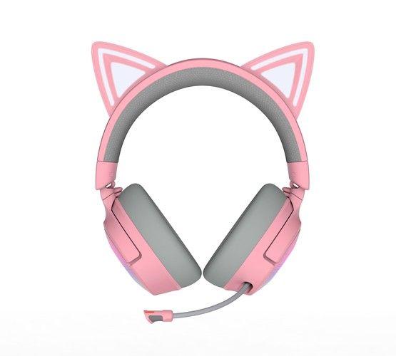 Razer RZ04-05170200-R3M1 【国内正規品】Kraken Kitty V3 Pro ゲーミング用 ワイヤレス RGB ネコミミヘッドセット (Quartz Pink Edition)[RZ0405170200R3M1] 返品種別A_2