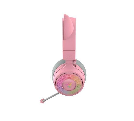 Razer RZ04-05170200-R3M1 【国内正規品】Kraken Kitty V3 Pro ゲーミング用 ワイヤレス RGB ネコミミヘッドセット (Quartz Pink Edition)[RZ0405170200R3M1] 返品種別A_4
