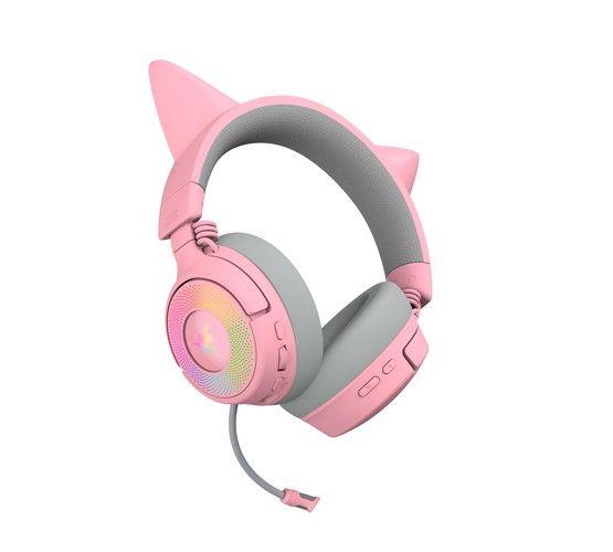 Razer RZ04-05170200-R3M1 【国内正規品】Kraken Kitty V3 Pro ゲーミング用 ワイヤレス RGB ネコミミヘッドセット (Quartz Pink Edition)[RZ0405170200R3M1] 返品種別A_5