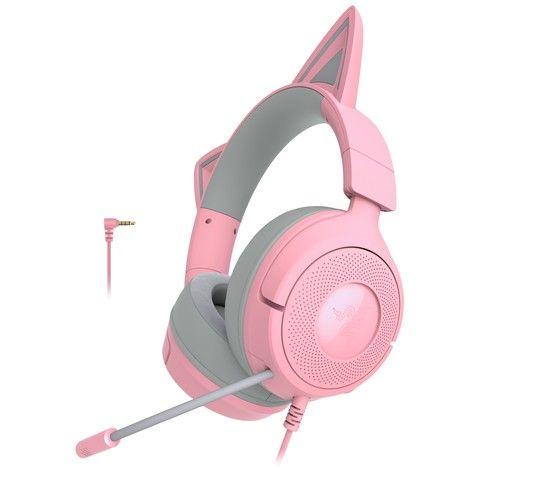 Razer 【国内正規品】Kraken Kitty V3 X ゲーミング用 有線ネコミミヘッドセット (Quartz Pink Edition) RZ04-05350100-R3M1返品種別A