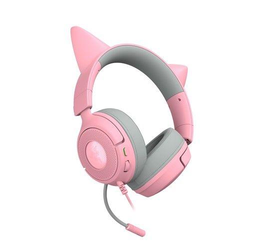 Razer 【国内正規品】Kraken Kitty V3 X ゲーミング用 有線ネコミミヘッドセット (Quartz Pink Edition) RZ04-05350100-R3M1返品種別A_4