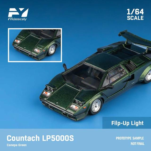 Finclassically 1/64 Countach LP5000S Canepa green with wing【FY64091】ミニカー 返品種別B