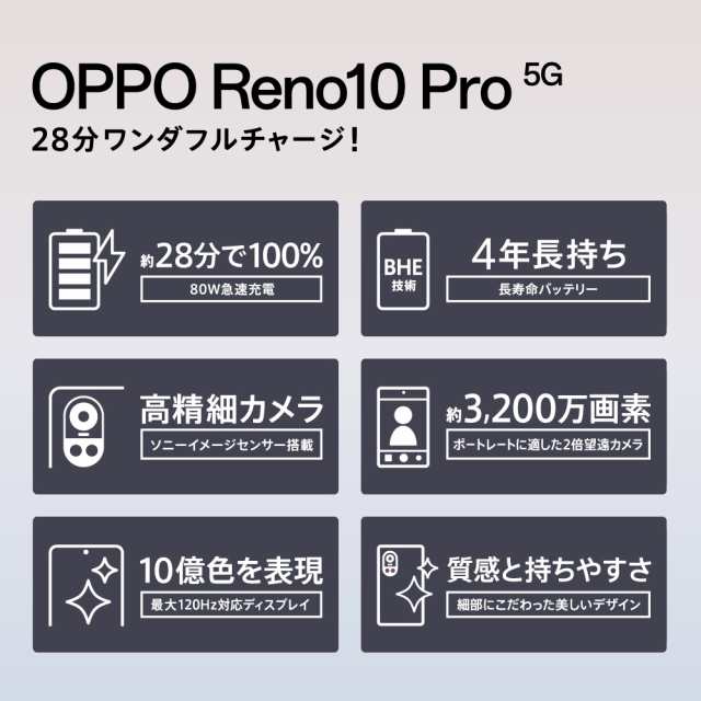OPPO（オッポ） OPPO Reno10 Pro 5G（8GB/256GB） - グロッシー