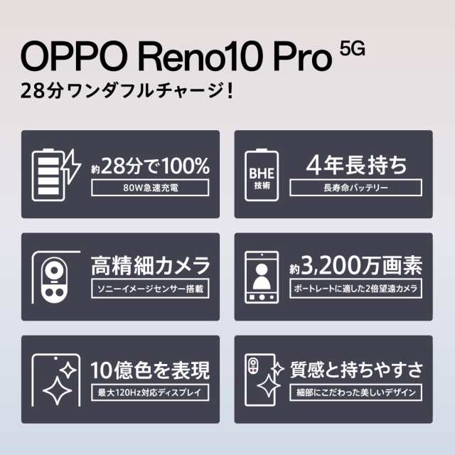 OPPO Reno 10 Pro 5G 8 256gb グロッシッパープル同じ端末を複数持って