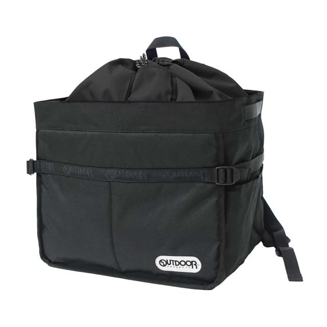 OUTDOOR PRODUCTS プレミアム ロゴテープ バスケット リュック2（ブラック1） アウトドアプロダクツ 22469006-BLK1返品種別A