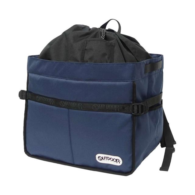 OUTDOOR PRODUCTS 22469006-NVY プレミアム ロゴテープ バスケット リュック2（ネイビー）アウトドアプロダクツ[22469006NVY] 返品種別A