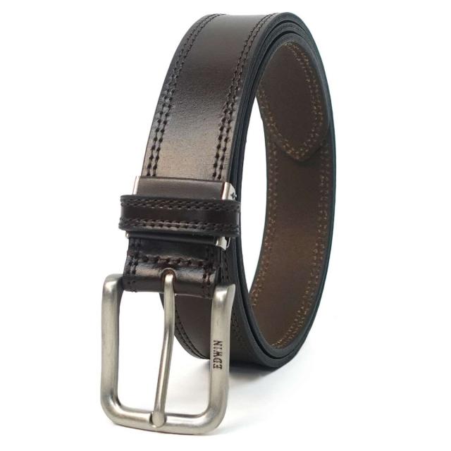 EDWIN 22269286-DBRN 0111128 35mm Wステッチベルト（ダークブラウン(チョコ)）エドウィン[22269286DBRN] 返品種別A