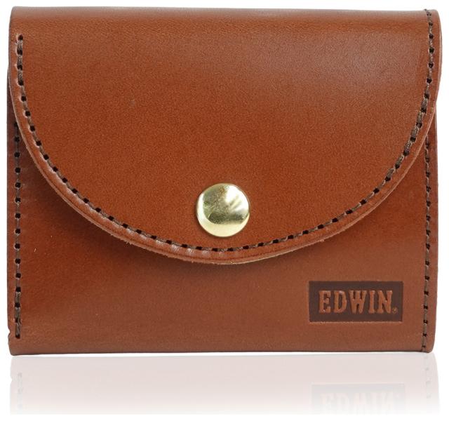 EDWIN 22269330-LBRN 栃木レザー 日本製アニリン 三つ折財布（ライトブラウン）エドウィン[22269330LBRN] 返品種別A