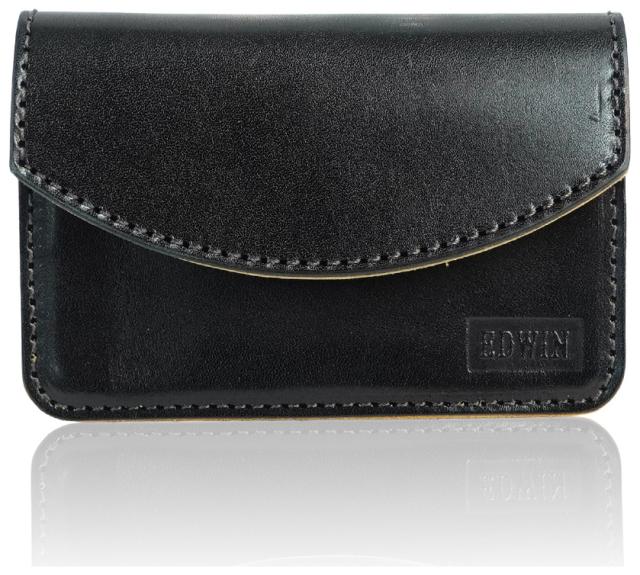 EDWIN 22269331-BLK 栃木レザー 日本製 アニリン ミニ財布（ブラック）エドウィン[22269331BLK] 返品種別A