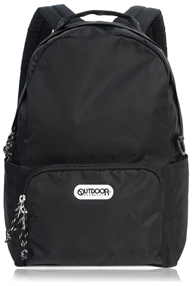 OUTDOOR PRODUCTS 22469151-BLK ラスターツイル ロゴプリントリュック（ブラック）アウトドアプロダクツ[22469151BLK] 返品種別A