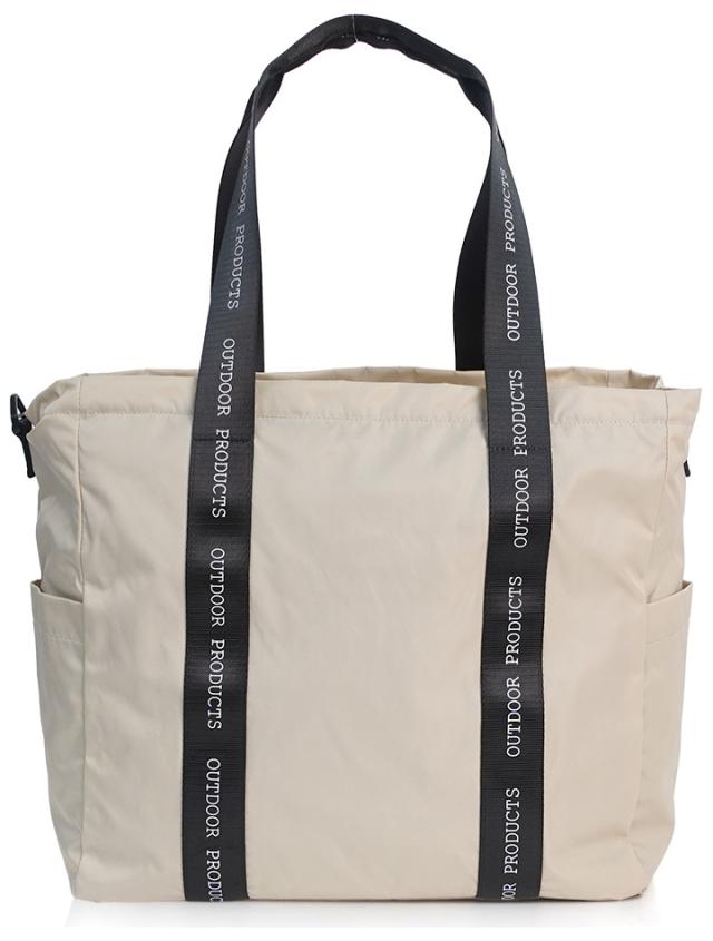 OUTDOOR PRODUCTS ラスターツイル ロゴプリント トートショルダーバッグ（ベージュ） アウトドアプロダクツ 22469152-BEI返品種別A_1