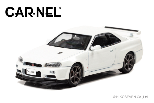 CAR-NEL 1/43 日産 スカイライン GT-R VspecII Nur (BNR34) 2002 White Pearl【CN430204】ミニカー  返品種別B