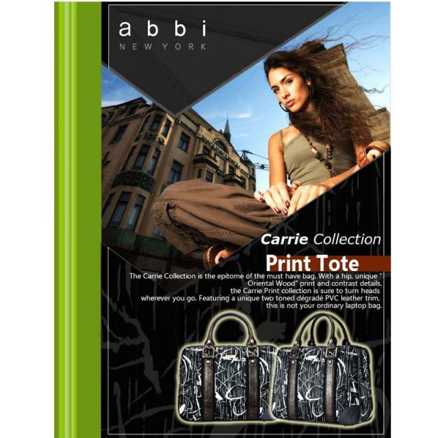 abbi B3501B 15.4インチ対応 Carrie（キャリー）プリントトート（ブラック/ホワイト）[B3501B] 返品種別A_8