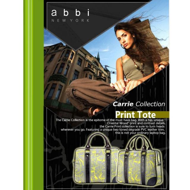 abbi B3501Y 15.4インチ対応 Carrie（キャリー）プリントトート（イエロー/グレー）[B3501Y] 返品種別A_5