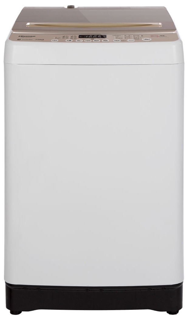 日本未入荷 標準設置料込 ハイセンス 7.5kg 全自動洗濯機 ホワイト シャンパンゴールド Hisense HW-DG75C 返品種別A 