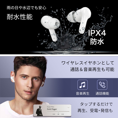 ウェザリージャパン AI翻訳機能付き　完全ワイヤレスBluetoothイヤホン　オフライン版（ホワイト） M6 PLUS(WOOASK)返品種別A_12