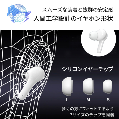ウェザリージャパン AI翻訳機能付き　完全ワイヤレスBluetoothイヤホン　オフライン版（ホワイト） M6 PLUS(WOOASK)返品種別A_13