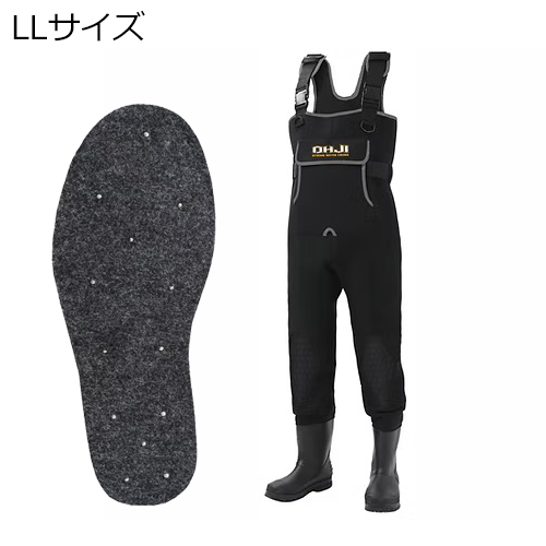 エクセル クロロプレーンウェダー フェルトピン/中丸 LLサイズ/26.5〜27.0cm（ブラック） OHJI OH-006P/LL/ブラツク返品種別A