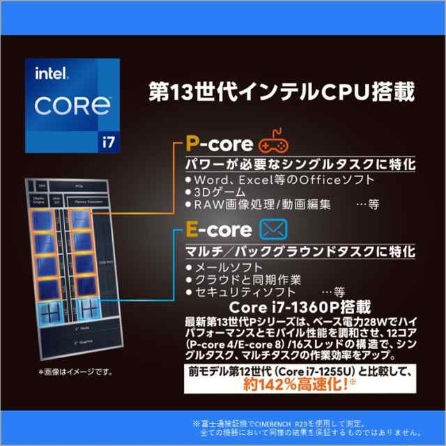 富士通 14.0型ノートパソコン FMV LIFEBOOK UH93/H1（Core i7/ 16GB